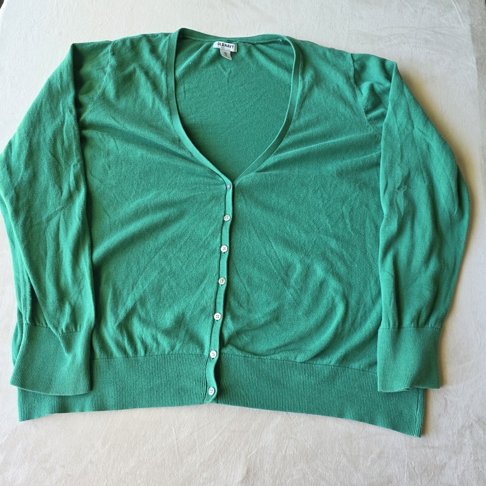 Old Navy Green Cardigan Sweater